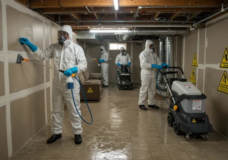 Basement Moisture Removal and Structural Drying process in Mount Zion, GA